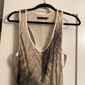 Nicholas K Leather and cotton tie dye dress L